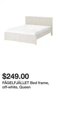 IKEA FÅGELFJÄLLET Bed frame, off-white, Queen offer