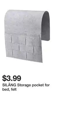IKEA SILÄNG Storage pocket for bed, felt offer