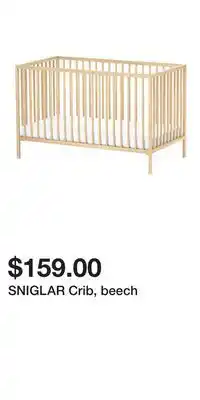 IKEA SNIGLAR Crib, beech offer