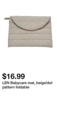 IKEA LEN Babycare mat, beige/dot pattern foldable offer