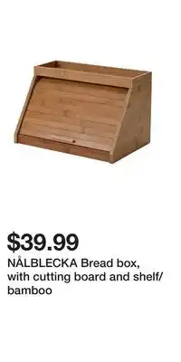 IKEA NÅLBLECKA Bread box, with cutting board and shelf/bamboo offer
