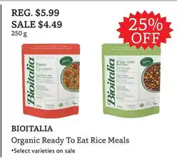 The Big Carrot BIOITALIA Organic Ready To Eat Rice Meals offer