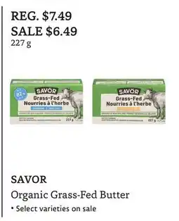 The Big Carrot SAVOR Organic Grass-Fed Butter offer
