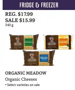 The Big Carrot ORGANIC MEADOW Organic Cheeses offer