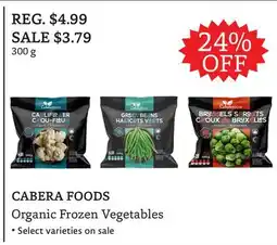 The Big Carrot CABERA FOODS Organic Frozen Vegetables offer