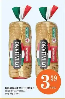 Al Premium Food Mart D'ITALIANO WHITE BREAD offer
