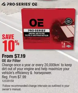 PartSource OE Air Filter offer