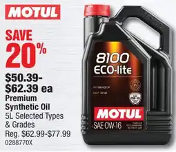 PartSource MOTUL Premium Synthetic Oil offer