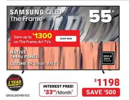 Visions Electronics SAMSUNG QLED The Frame 55 LS03HE 4K Smart Art TV offer