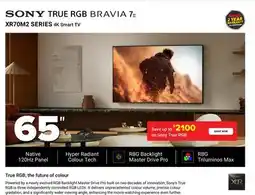 Visions Electronics SONY TRUE RGB BRAVIA 7 XR70M2 SERIES 4K Smart TV offer