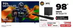 Visions Electronics TCL 98 QM64L 4K Smart TV + 2.1-Channel Soundbar System offer