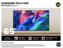 Visions Electronics SAMSUNG Micro RGB 65 R85H SERIES 4K Smart TV offer