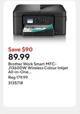 Staples Brother Work Smart MFC-J1360DW Wireless Colour Inkjet All-in-One Printer offer
