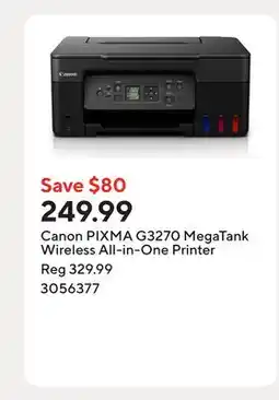 Staples Canon PIXMA G3270 MegaTank Wireless All-in-One Printer offer