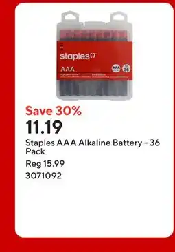 Staples Staples AAA Alkaline Battery offer