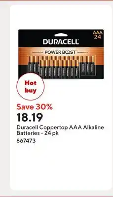 Staples Duracell Coppertop AAA Alkaline Batteries offer