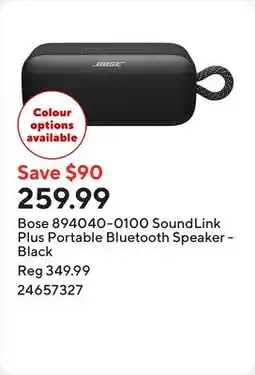 Staples Bose 894040-0100 SoundLink Plus Portable Bluetooth Speaker - Black offer
