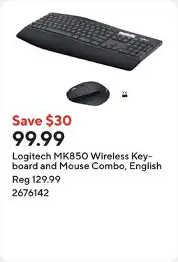Staples Logitech MK850 Wireless Keyboard and Mouse Combo, English offer