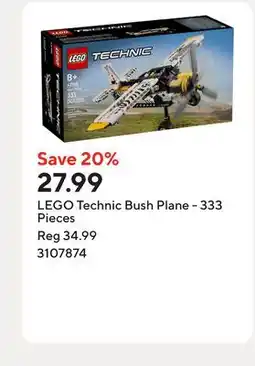 Staples LEGO Technic Bush Plane - 333 Pieces offer