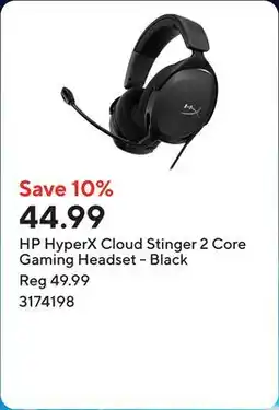 Staples HP HyperX Cloud Stinger 2 Core Gaming Headset - Black offer
