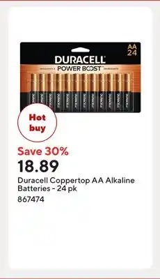 Staples Duracell Coppertop AA Alkaline Batteries offer