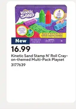 Staples Kinetic Sand Stamp N' Roll Crayon-themed Multi-Pack Playset offer