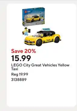 Staples LEGO City Great Vehicles Yellow Taxi offer