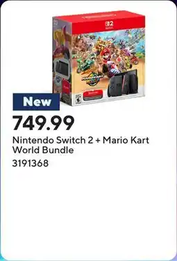 Staples Nintendo Switch 2 + Mario Kart World Bundle offer