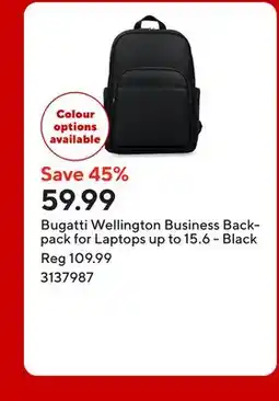 Staples Bugatti Wellington Business Backpack for Laptops up to 15.6 - Black offer