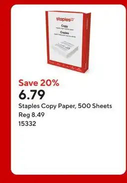 Staples Staples Copy Paper, 500 Sheets offer