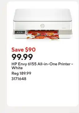 Staples HP Envy 6155 All-in-One Printer - White offer