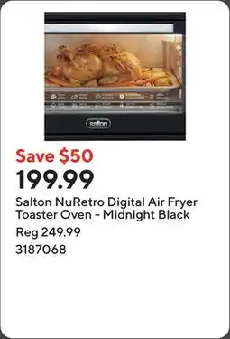 Staples Salton NuRetro Digital Air Fryer Toaster Oven - Midnight Black offer