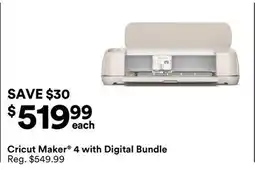 Michaels Cricut Maker 4 with Digital Bundle offer