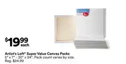 Michaels Artist's Loft Super Value Canvas Packs offer