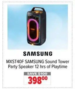 2001 Audio Video MXST40F SAMSUNG Sound Tower Party Speaker 12 hrs of Playtime offer