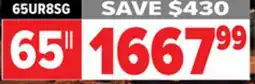 2001 Audio Video 65UR8SG - 65 Hisense 4K MINI-LED RGB 180HZ AI T offer