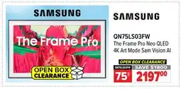 2001 Audio Video QN75LS03FW 75 SAMSUNG The Frame Pro Neo QLED 4K Art Mode Sam Vision AI offer