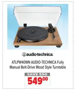 2001 Audio Video ATLPW40WN AUDIO-TECHNICA Fully Manual Belt-Drive Wood Style Turntable offer