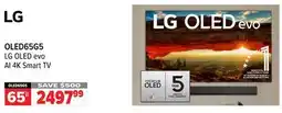 2001 Audio Video OLED65G5 LG LG OLED evo AI 4K Smart TV offer