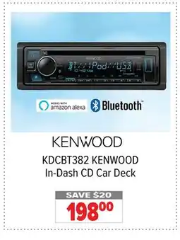 2001 Audio Video KDCBT382 KENWOOD In-Dash CD Car Deck offer