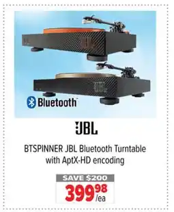 2001 Audio Video BTSPINNER JBL Bluetooth Turntable with AptX-HD encoding offer