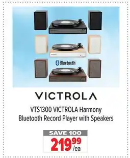 2001 Audio Video VTS1300 VICTROLA Harmony Bluetooth Record Player with Speakers offer