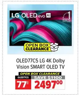 2001 Audio Video OLED77C5 LG 4K Dolby Vision SMART OLED TV offer