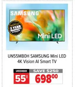 2001 Audio Video UN55M80H SAMSUNG Mini LED 4K Vision AI Smart TV offer