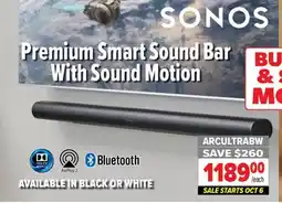 2001 Audio Video ARCULTRABW SONOS Premium Smart Sound Bar With Sound Motion offer
