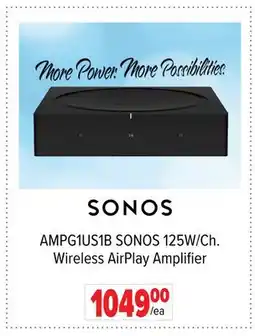 2001 Audio Video AMPG1US1B SONOS 125W/Ch. Wireless AirPlay Amplifier offer