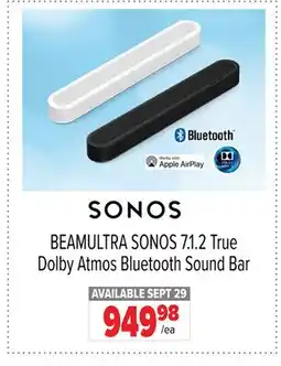 2001 Audio Video BEAMULTRA SONOS 7.1.2 True Dolby Atmos Bluetooth Sound Bar offer