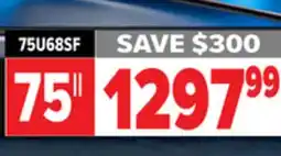 2001 Audio Video 75U68SF 75 HISENSE MINI-LED 144HZ 1200 NIT offer