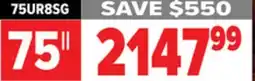 2001 Audio Video 75UR8SG 75 HISENSE 4K MINI-LED RGB 180HZ AI T offer