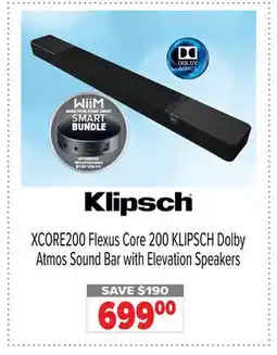 2001 Audio Video XCORE200 Flexus Core 200 KLIPSCH Dolby Atmos Sound Bar with Elevation Speakers offer